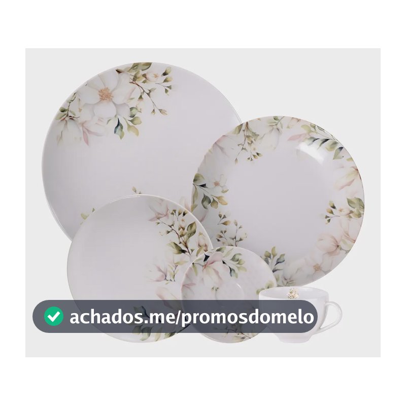 Aparelho de Jantar Magnólia em Porcelana Decorada 20 Peças Tramontina