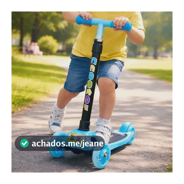 Patinete Infantil 3 Rodas De Led Dobrável Scooter Crianças Azul