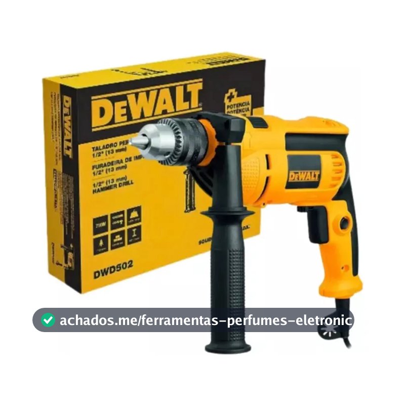 Furadeira de Impacto 13mm 750W DEWALT DWD502 Com Velocidade Variável e Reversível