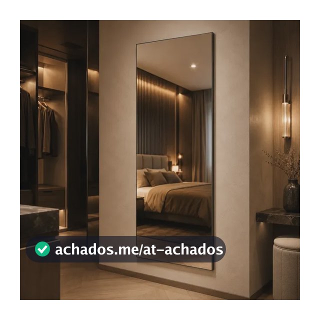 Espelho Mirano Lisboa 100x40cm Design Lapidado Luxo Moderno Suporte