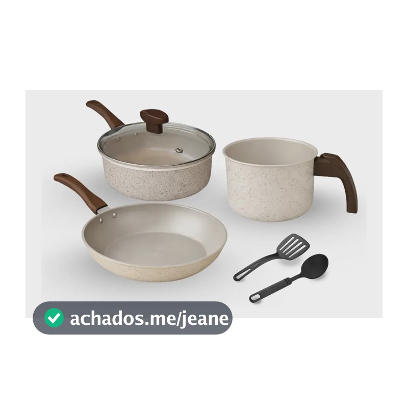 Jogo De Panelas Antiaderente 4 Peças Creme Fortlar Creme