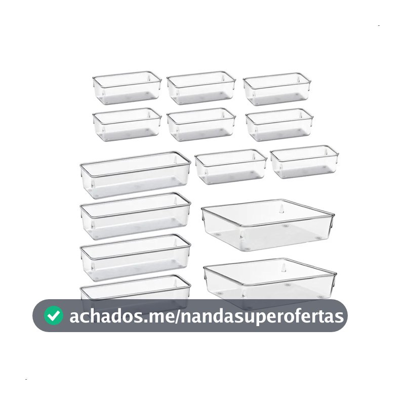 Kit Organizadores Com 14 Multiuso Gavetas Empilhavel