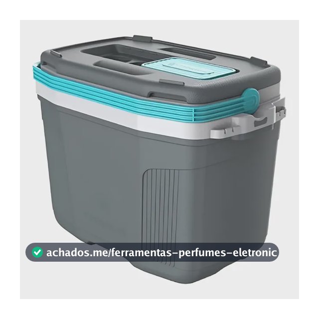 Caixa Térmica Cooler Com Alça Suv 20l Cinza E Azul Termolar Cinza