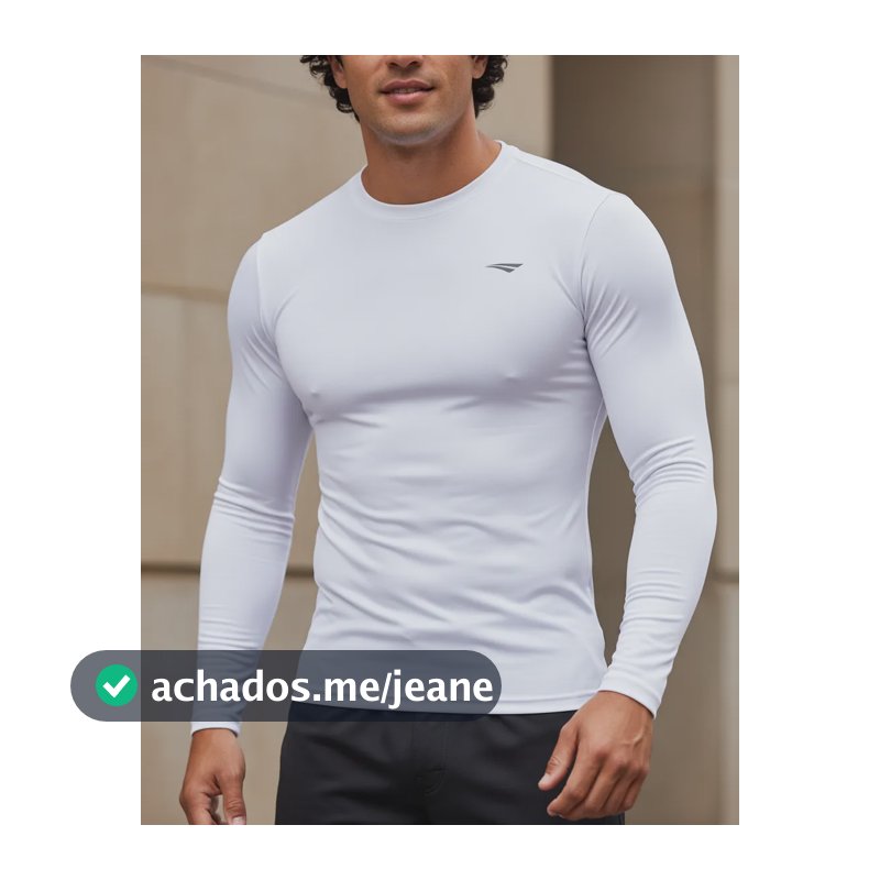 Camiseta Esportiva Penalty Térmica Compressão Manga Longa Branco Xg
