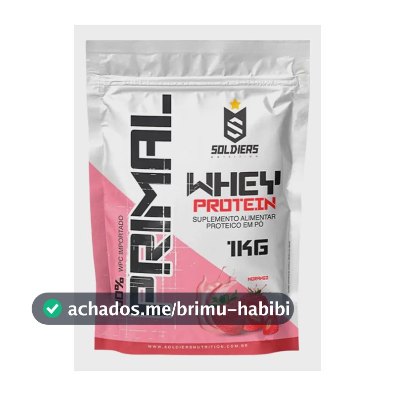 Whey Protein Primal 1kg Sabor Morango Soldiers Nutrition Pós Treino Recuperação Suplemento Proteína
