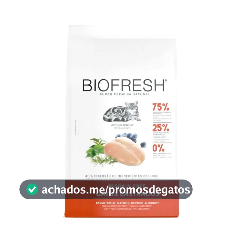 Biofresh Ração Gatos Adulto Castrado Sabor Frango 1,5kg
