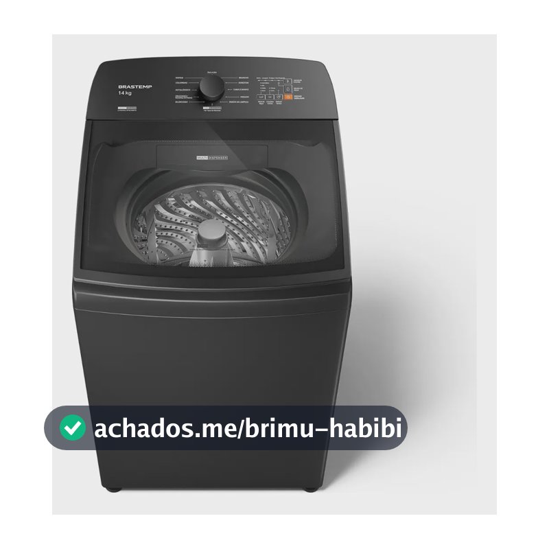 Máquina de Lavar Brastemp 14Kg Cinza Smart Sensor- BWJ14A9