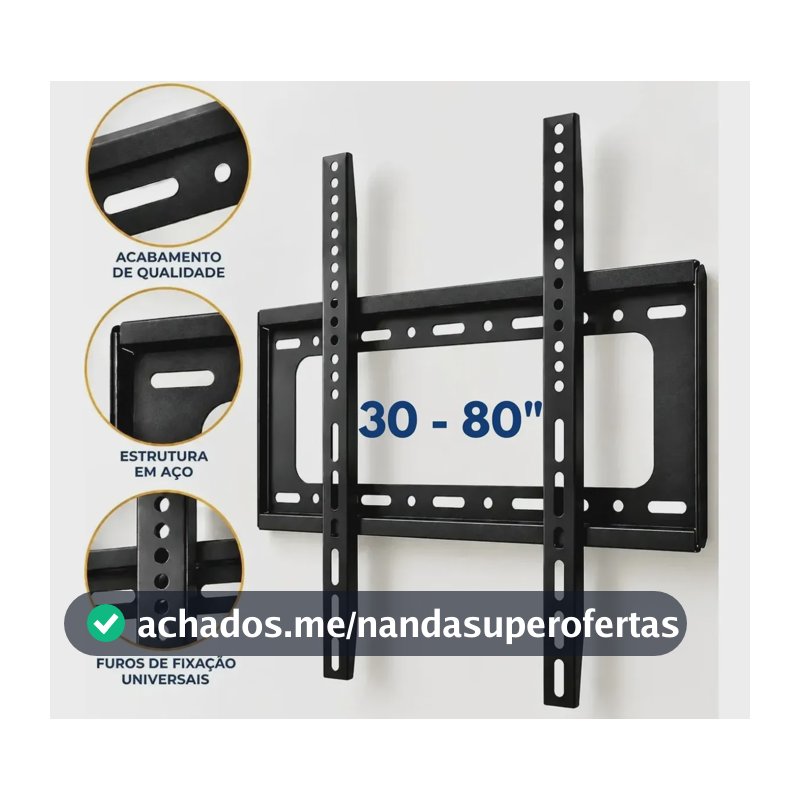 Suporte Para Tv 40 A 80 Samsung LG Sony Philco Philips Tcl Preto