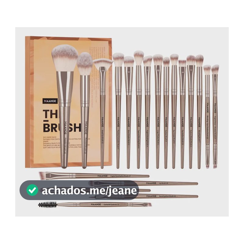 Conjunto de pincéis de maquiagem profissional, 20 unidades, cor dourada
