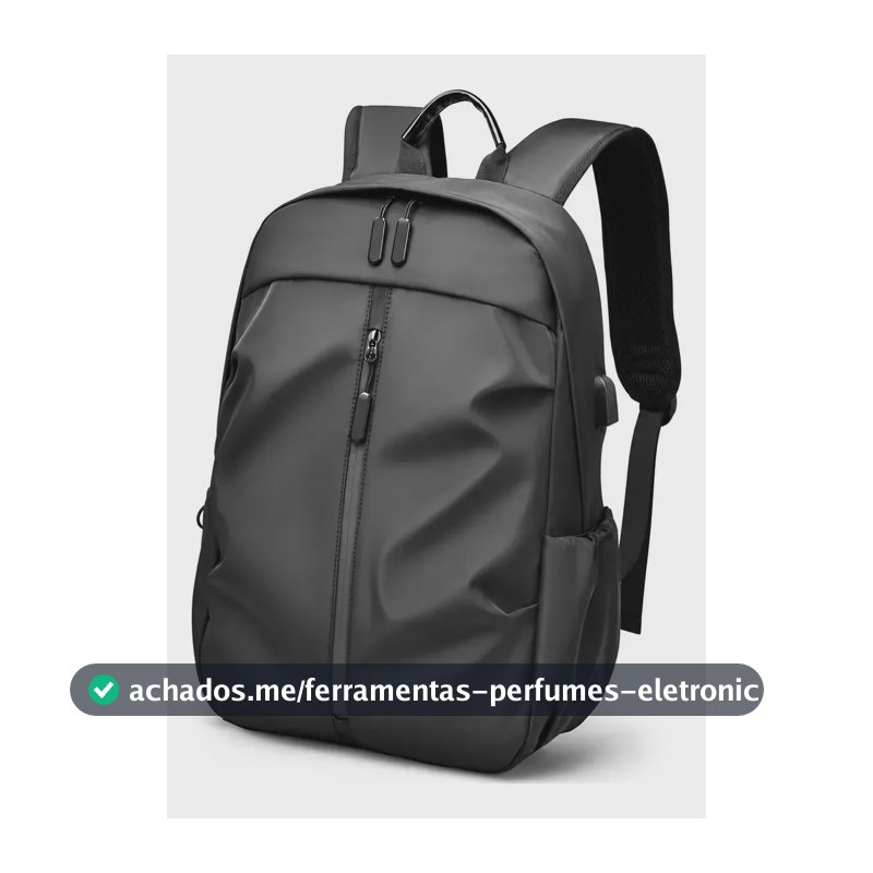 Mochila Masculina 20L Notebook 16 USB Escolar Faculdade Impermeável com Alça Reforçada