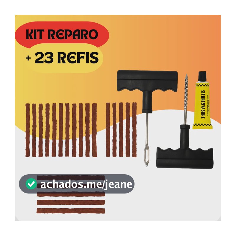 Kit Reparo Pneus 23 Remendo Macarrão Moto Carro Sem Câmara