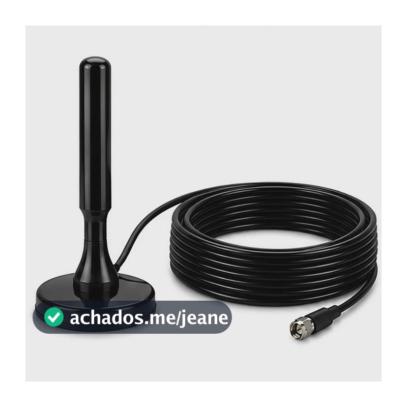 Antena Digital Smart TV 4K HD Interna e Externa com Cabo de 5m e Base Magnética HAVALOR
