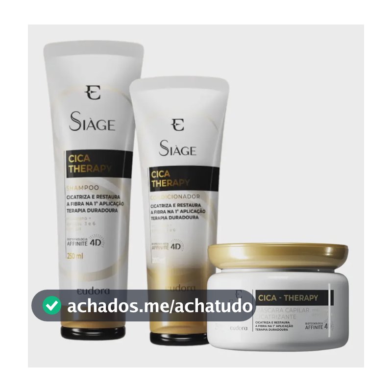 Kit Eudora Siàge Cica Therapy Shampoo+condicionador Máscara