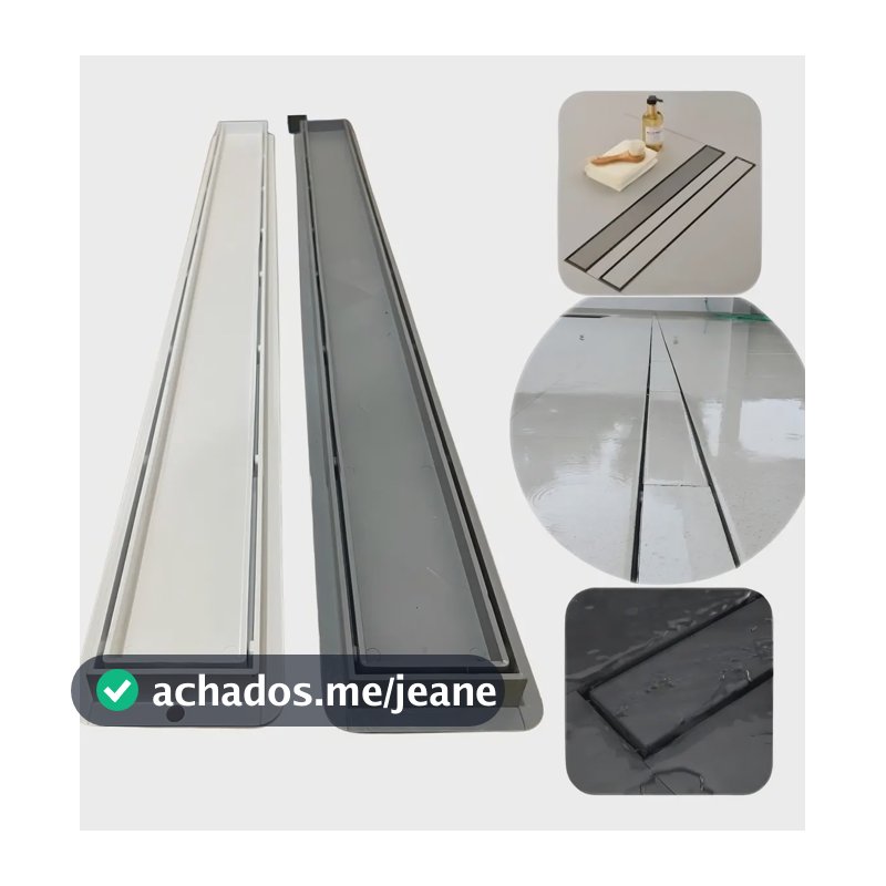 Ralo Banheiro Dami Linear Oculto Seca o Piso 6x70 Invisível Sifonado 70cm Cor Branco