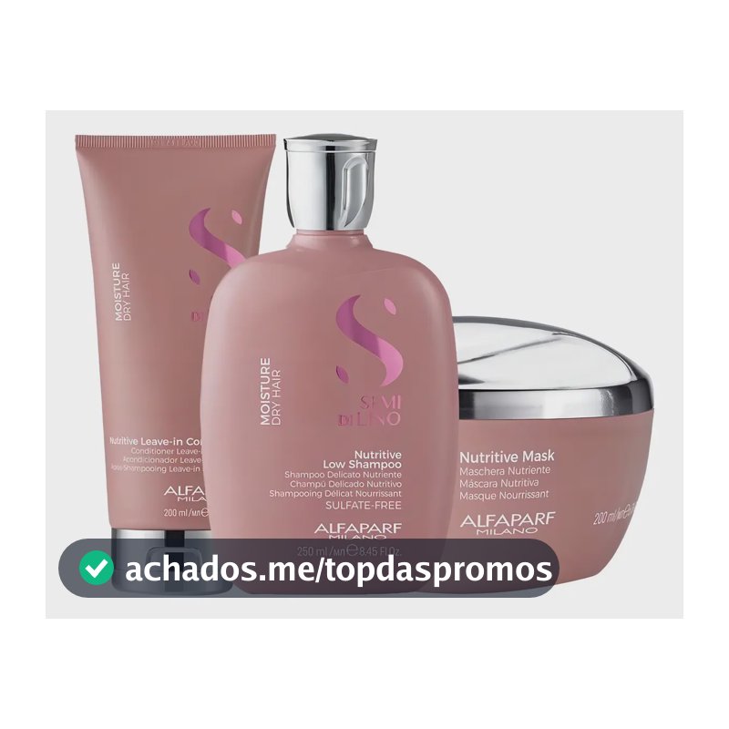 Kit Alfaparf Moisture Sh 250ml + Cond 200ml + Masc 200ml Semi di Lino