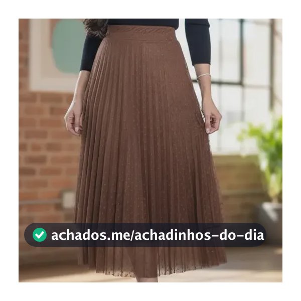 Saia Tule 2 Babados Plissada Cos Alto Com Forro Premium