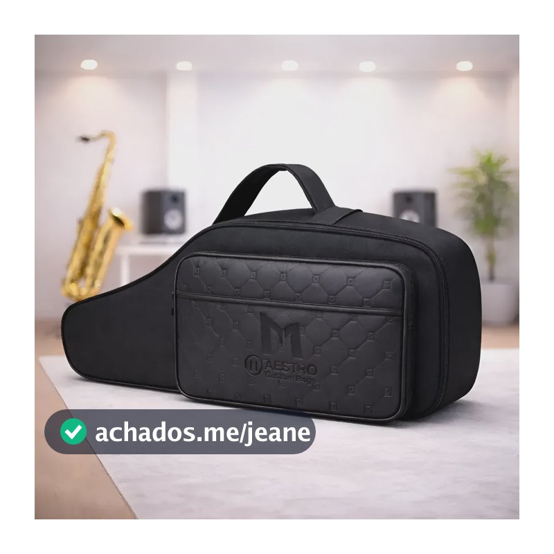 Bag Para Saxofone Alto Super Luxo Em Nylon E Couro Sintético Preto