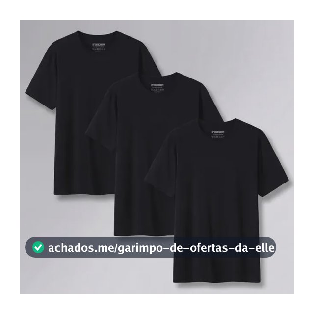 Kit 3 Camisetas Light Insider Preto G Liso