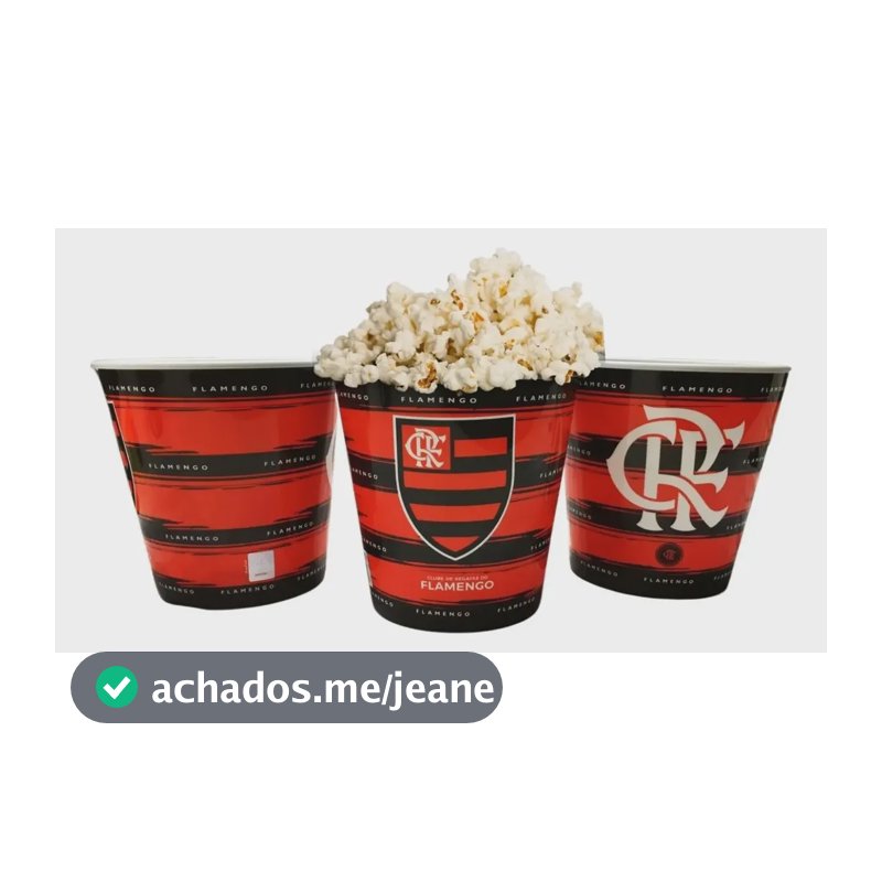 Balde Pipoca Criança Infantil 2,5l Time Flamengo Oficial Vermelho