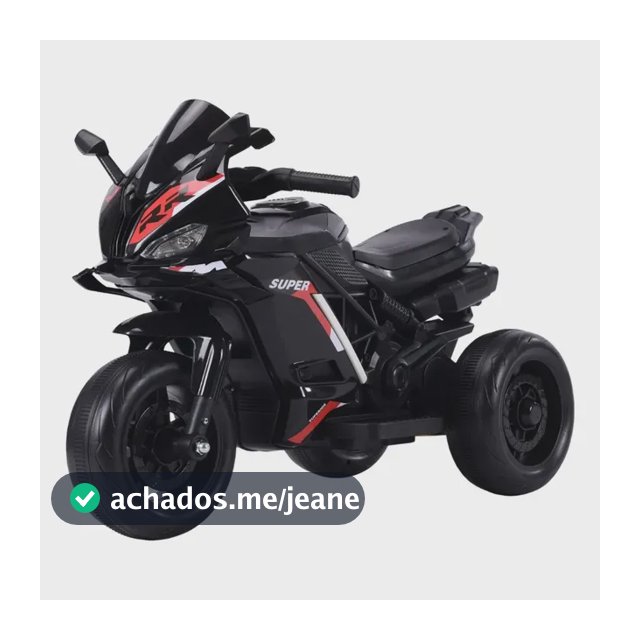 Moto Elétrica Infantil Maxi Toys 3 Rodas 6V LED Multimídia Preta