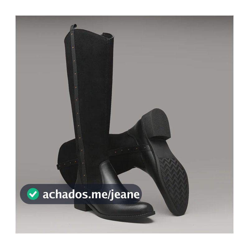 Bota Montaria Feminina Em Couro Legítimo Confortável Moda Preto 37