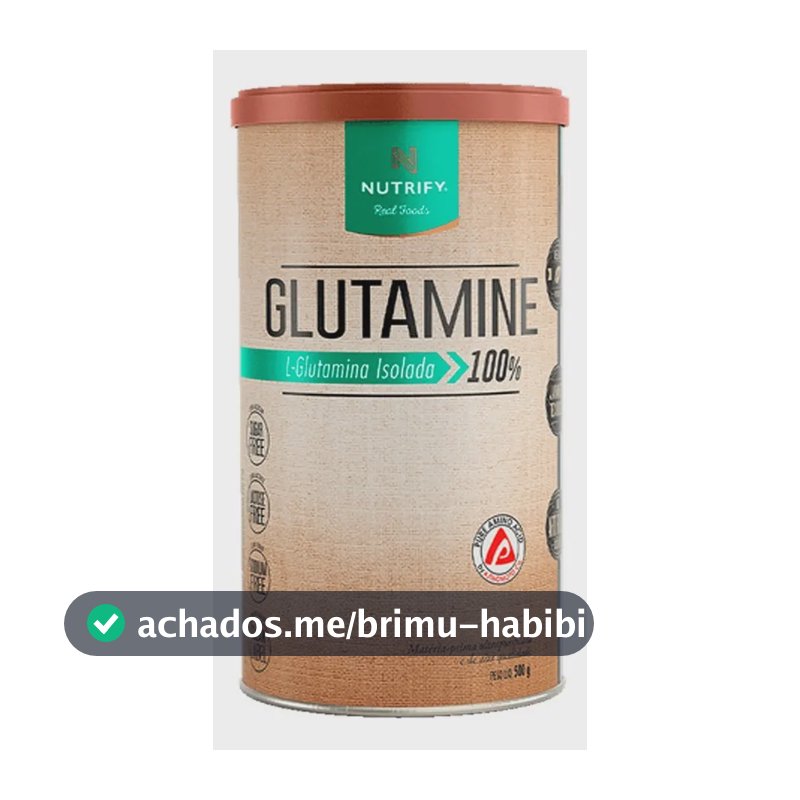 Glutamine L-glutamina Isolada 100% Sem Sabor 500g Nutrify Neutro