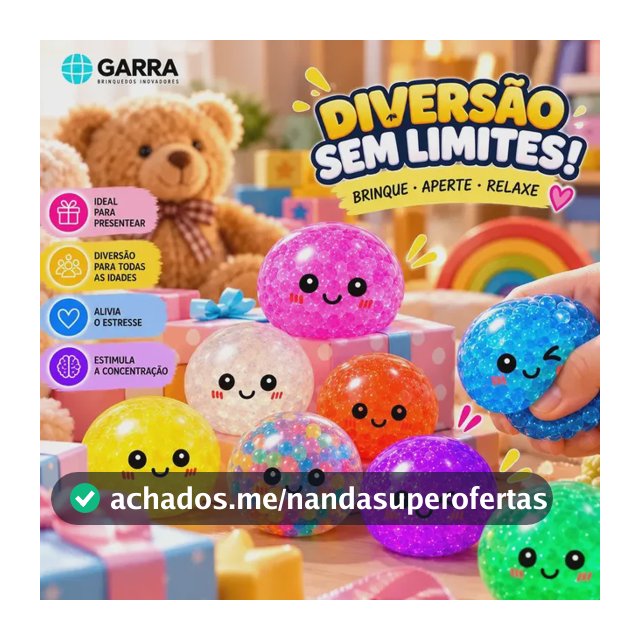 Squishy Bolinha Antiestresse Colorida Garra para Crianças Brinquedo Sensorial Fidget Relaxante de Apertar com Gel Macio Presente Infantil Menino Menina Lembrancinha Festa Aniversário Diversão Relaxant