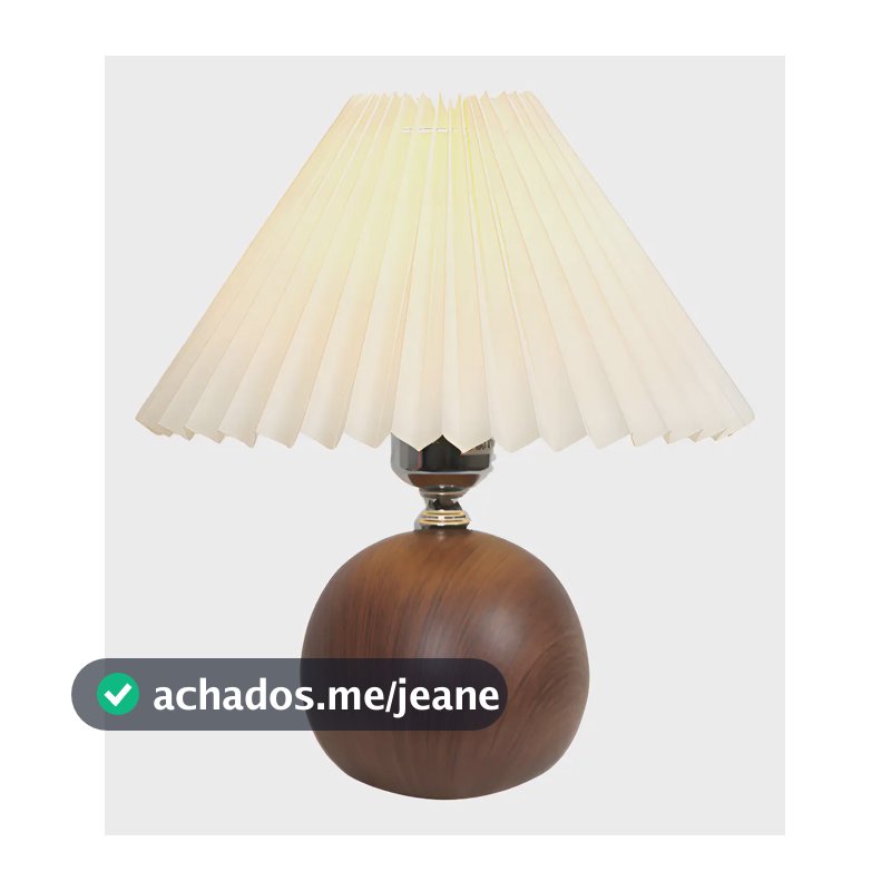 Abajur Luminária De Mesa Sala Quarto Escritorio Moderno E27 Cúpula Bege Estrutura Marrom