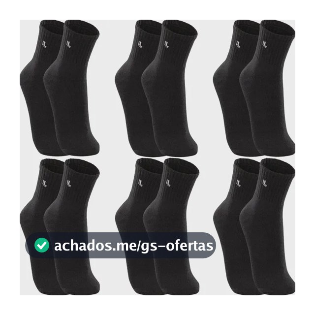 Kit 6 Pares Meias Lupo Cano Médio Esportivas Academia