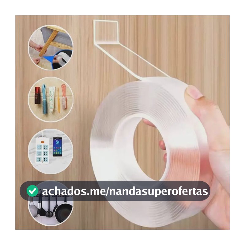 3m Fita Dupla Face Reutilizável Ds Praticitá Transparente Branco