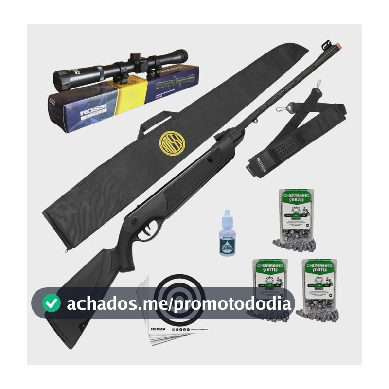 Carabina Dione Sport Mh 5.5 Mola Rossi Luneta + 300 Chumbos Preto 5.5 Mm