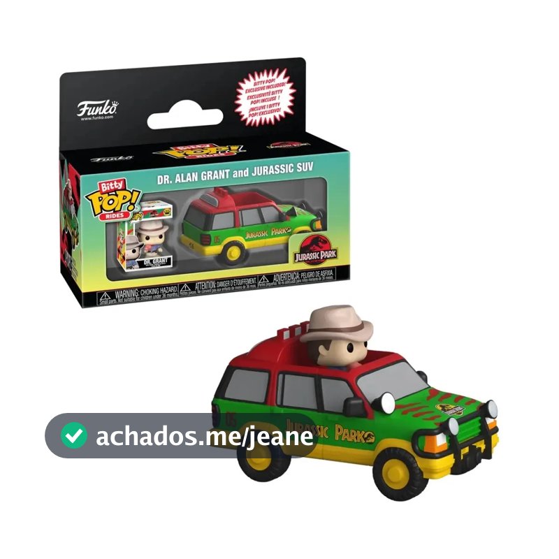Bitty Pop! Rides Jurassic Park - Dr. Grant e Jurassic SUV