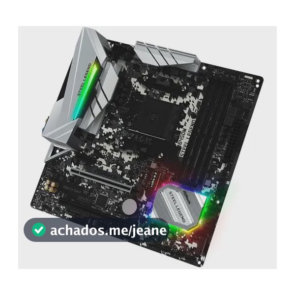 Placa-Mãe ASRock B450M Steel Legend AM4 DDR4 M-ATX com 2 Slots M.2