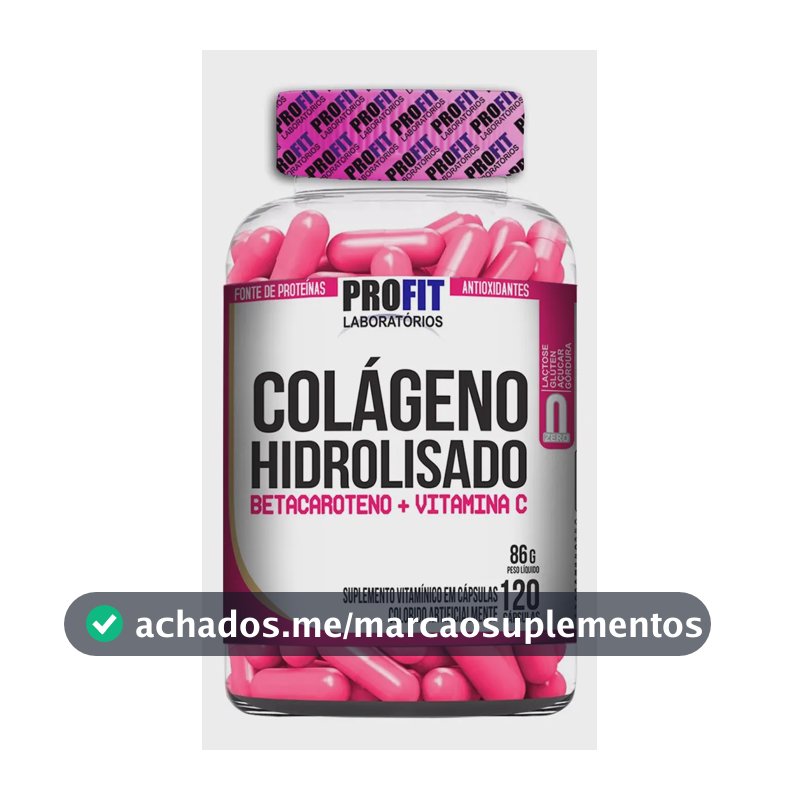 Suplemento Colágeno Hidrolisado em Cápsula Betacaroteno + Vitamina C - ProFit Laboratórios