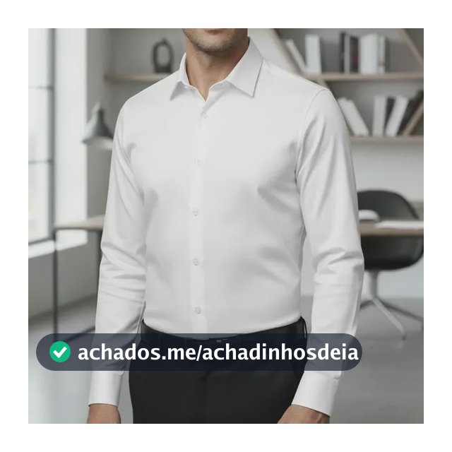 Camisa Social Masculina Slim Fit Premium Manga Longa Lycra