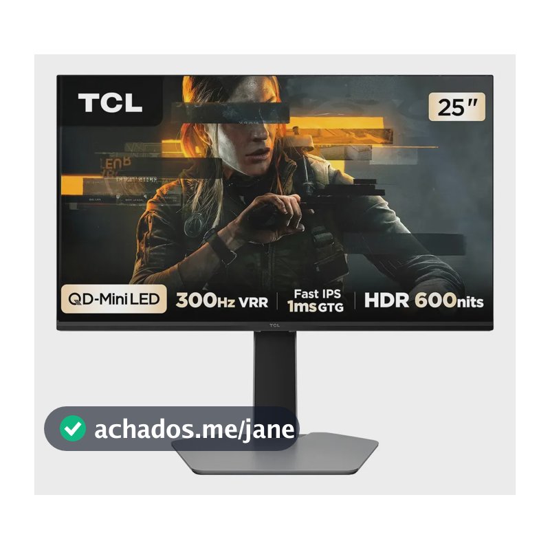 Monitor Gamer Tcl 25g64 25  Qd-mini Led 300hz Preto Preto