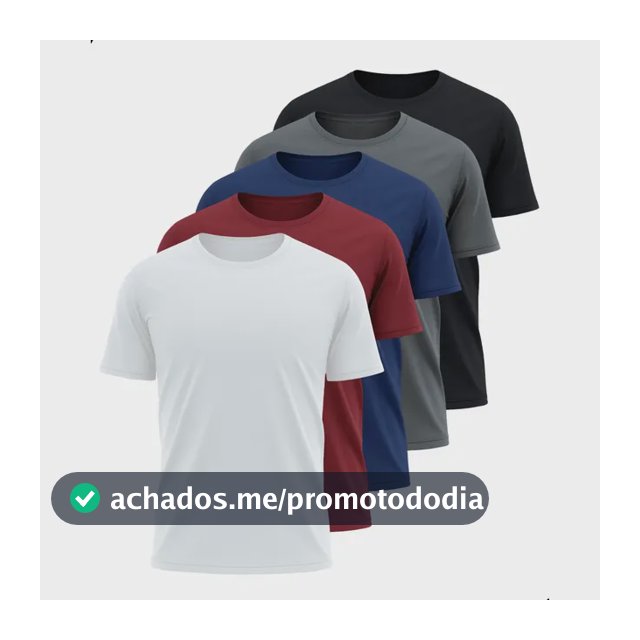 Kit 5 Camisetas Básicas Masculina Dry Fit Lisa Tradicional  Variado Gg