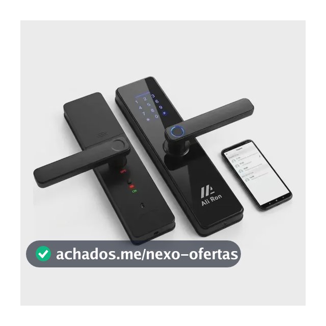 Fechadura Digital Biométrica Com Senha Para Porta De Madeira Preto