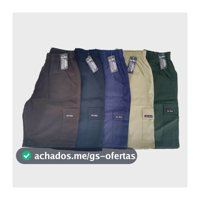 Kit C/4 Bermuda Masculina Cargo Adulto Elástico P M G Gg Xg