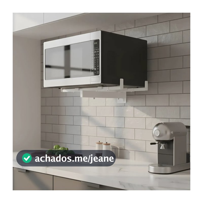 Suporte Para Micro-ondas e forno elétrico Regulável De Parede Branco Aço Carbono 40kg Dion Df1