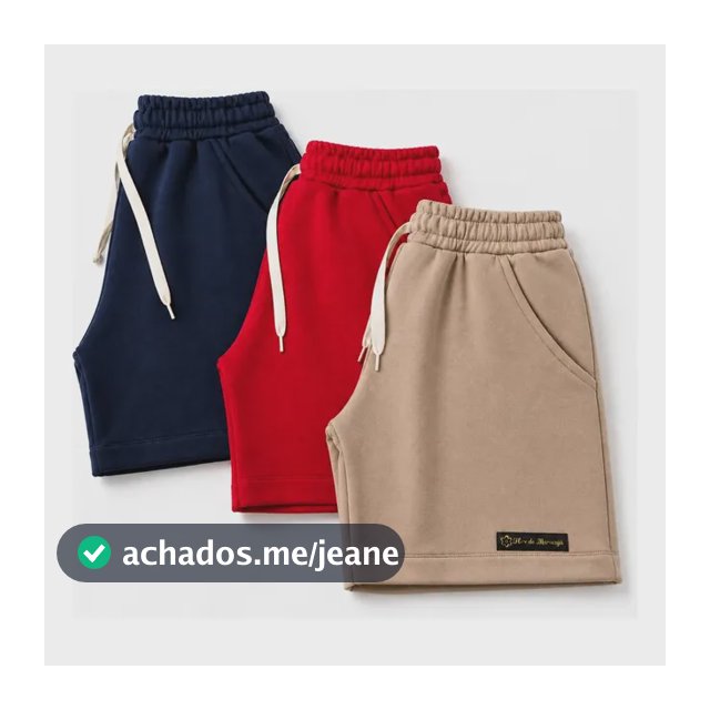 Kit 3 Bermuda Moletom Menino Moletinh Infantil Criança Short