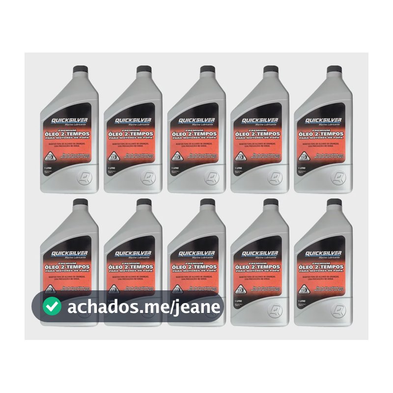 Óleo Motores De Popa 2t Quicksilver Tcw3 1 Litro Kit C/10
