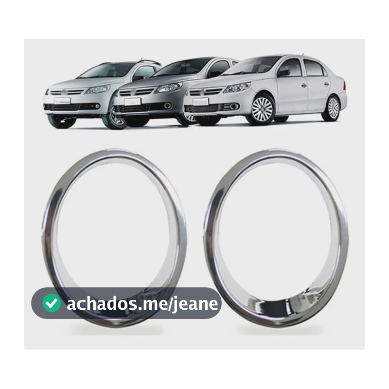 Apliques Aro Farol Milha Cromado Volkswagen Gol G5 08 A 12 Cromado Ambos Lados