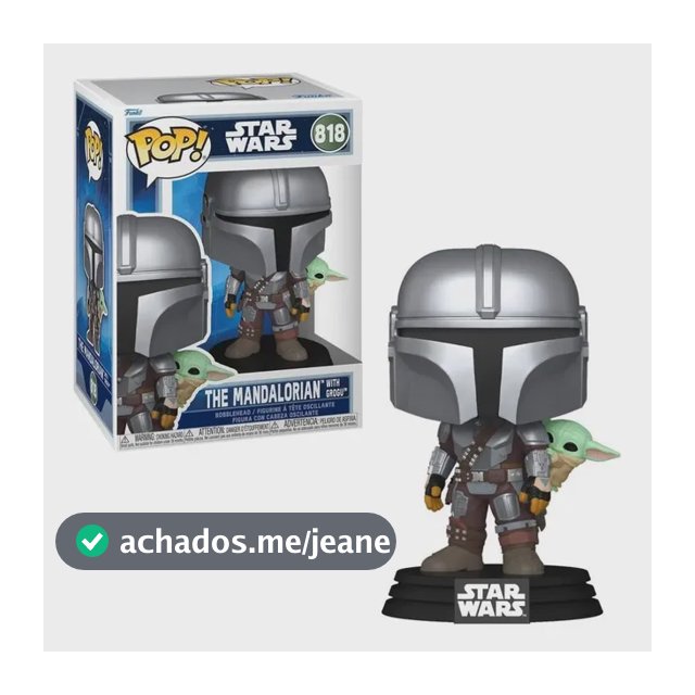 Boneco Funko Pop Star Wars Mandalorian Grogu Baby Yoda #818