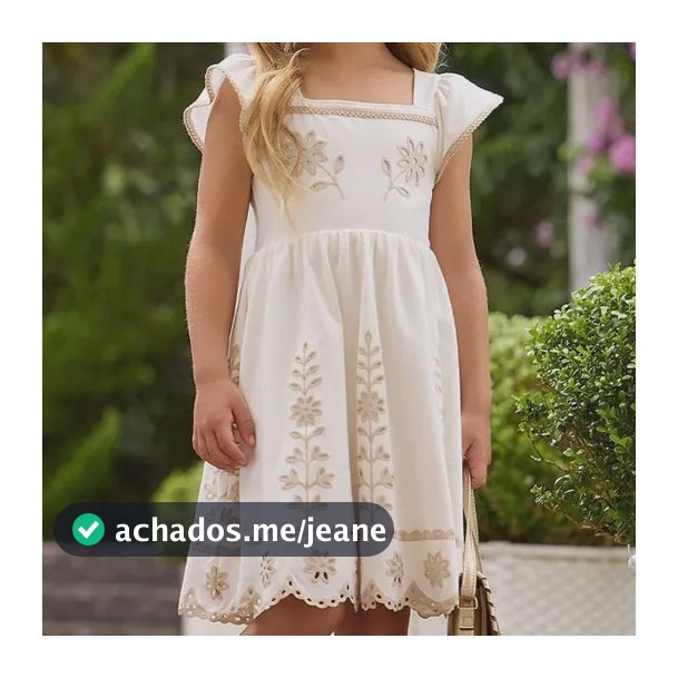 Vestido Infantil Milon Menina Algodão Delicado Verão Elegant