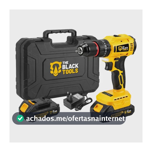 Parafusadeira Furadeira De Impacto The Black Tools Profissional Motor Brushless 50Nm 10mm Com Carregador e Maleta
