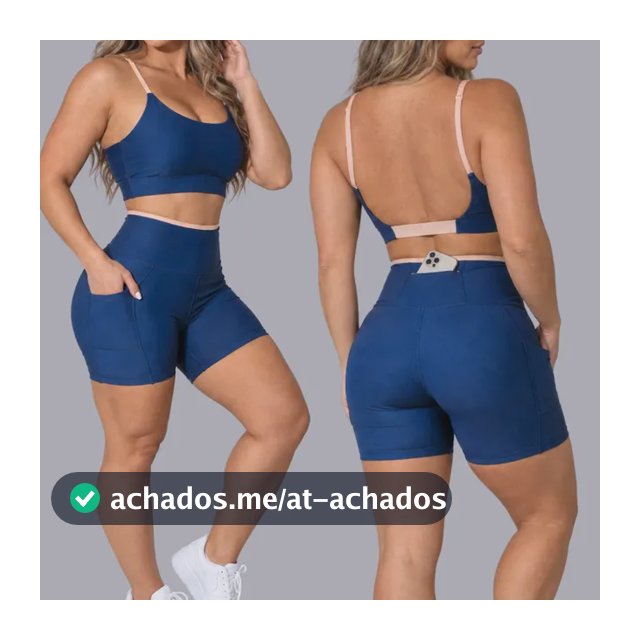 Conjunto Academia Fitness Top E Short Kit Zero Transparência Azul/areia Liso G 40/42