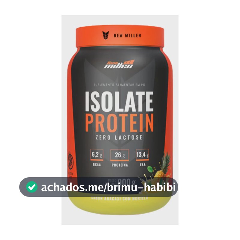 Isolate Protein Zero Lactose Pote 900g New Millen Sabor Abacaxi Com Hortelã