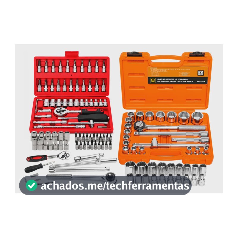 Kit Ferramentas Soquete + Chaves Fenda Philips 68 Peças Laranja