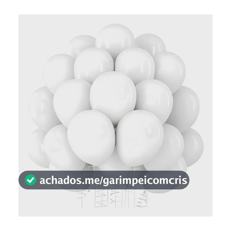 Bexiga Balão Liso 9 Polegadas 50 Unidades Branco